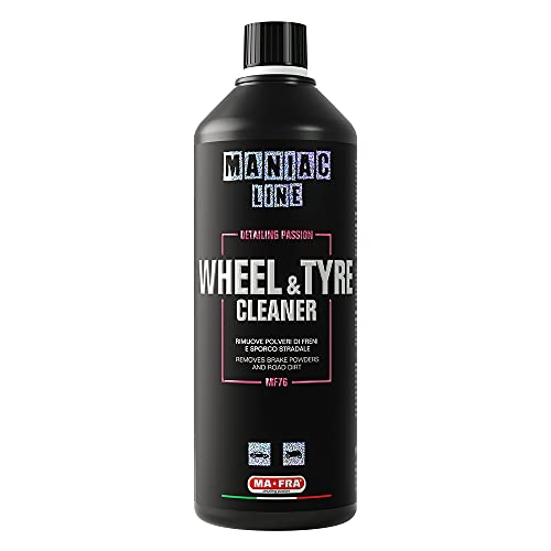 MANIAC LINE MAFRA Wheel and Tyre Cleaner | 2 in 1 for Rims and Tyres | Fast Brake Dust and Road Film Removal | Foam or Spray Application | Safe on Alloy Painted and Clear Coated Wheels | 1 Liter - size: 33.8 Fl Oz (Pack of 1)
