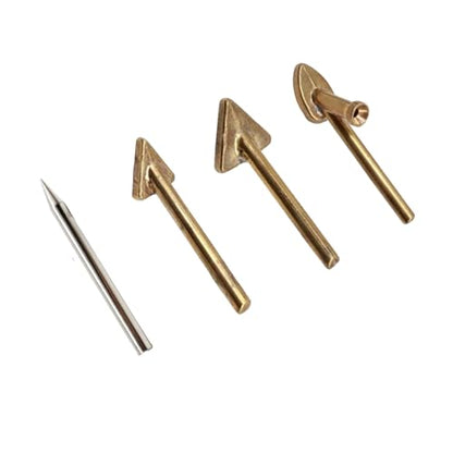 4 Pcs Copper Plastic Welding Tips for Soldering Iron, Replacement Triangular Trowel Smoothing Head Kit, Plastic Welder Tips Repair Tool for Car Bumper, Kayak, Dashboard