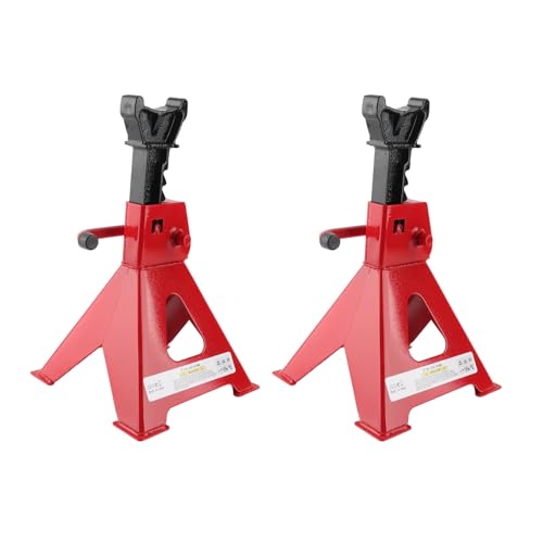 Heavy Duty 2 Ton Carbon Steel Jack Stand Set - 4000 lb Capacity Vehicle Support Stands for Cars and SUVs - Adjustable Height 10.5 to 16.5 Inches - Welded Frame - 2 Pack