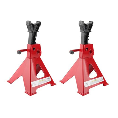 Heavy Duty 2 Ton Carbon Steel Jack Stand Set - 4000 lb Capacity Vehicle Support Stands for Cars and SUVs - Adjustable Height 10.5 to 16.5 Inches - Welded Frame - 2 Pack