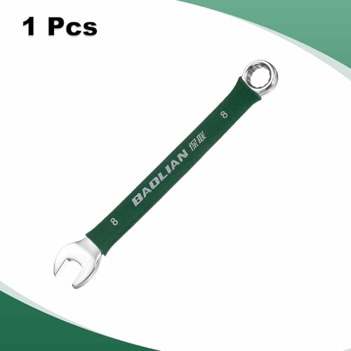 HARFINGTON 8mm Metric Combination Wrench 10 Degree Offset 12 Point Cr-V Steel Single Open End Spanner Wrenches for Automotive Repair Furniture Assembly - size: 8mm