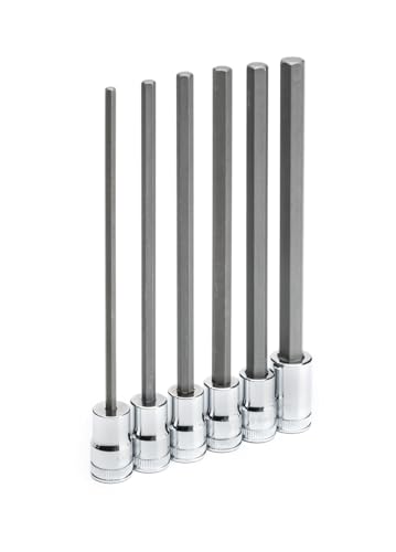 GEARWRENCH 6 Pc. 3/8" Drive Long Length Hex Bit Socket Set, Metric - 82554