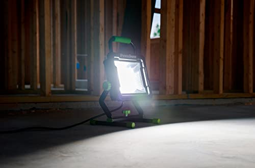 POWERSMITH PWLS150H 15000 Portable LED Work Light with Two Brightness Modes, Metal Housing and Stand, 10 ft. Power Cord, Impact Resistant Lens, and 5 Year Warranty - size: 15,000 Lumen