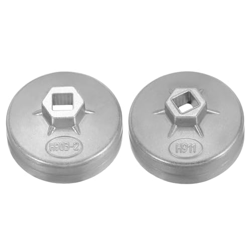 HARFINGTON 2pcs Oil Filter Cap Wrench 8/12 Flute 74/76mm Inner Dia 1/2" Square Drive Aluminum Cup Type Drive Metric Oil Filter Socket Removal Tool for Engine Conduit Fittings - size: 8/12 Flute 74/76mm