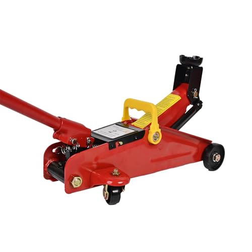 AAIN AA095 2 Ton Hydraulic Floor Jack, Low Profile Trolley Jack | Quick Lift Pump| Heavy-Duty Steel Frame| Smooth Rolling Casters| Garage & Repair Use| Red - color: red, style: 2 ton