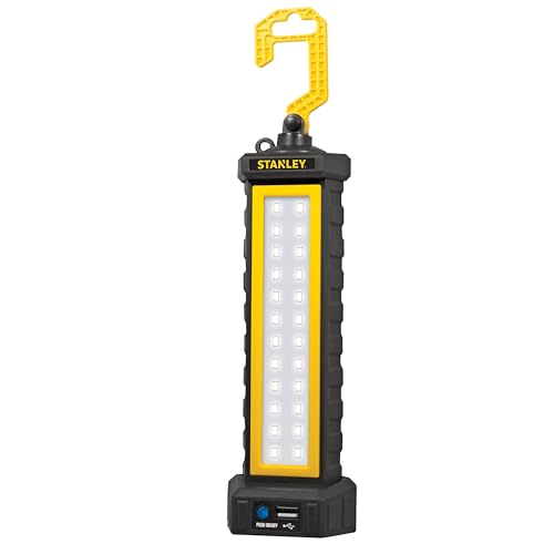 STANLEY BB24PS 650 Lumen Rechargeable LED Bar Light - w/USB Cord,Power in/Power Out Capability - style: 650 Lumen