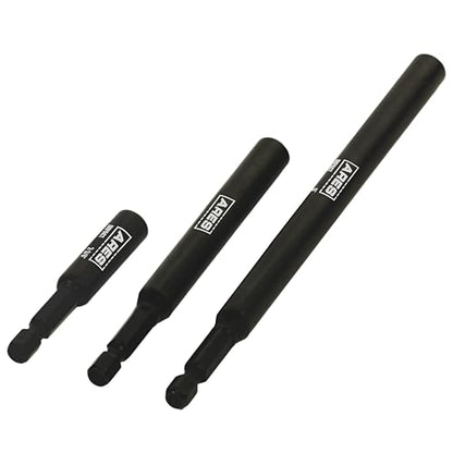 ARES 22030 – 3-Piece Magnetic Bit Holder Set – 1/4-Inch Hex Shank for Use with Power Drills and Drivers – Magnet Securely Holds Bits in Place – Includes 2.5-Inch, 4-Inch, and 6-Inch Lengths - size: 3-Piece Magnetic Bit Holder Set