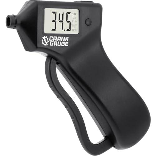 Battery-Free Tire Pressure Gauge (5-99 psi) and Tread Depth Meter (0-15mm) for Car, SUV and Motorcycle – Crank-Powered, Digital Display, Accurate and Eco-Friendly