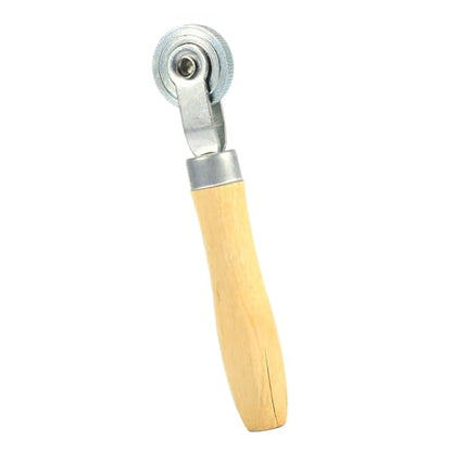 Wooden Handle Repair Tube Stitch Puncture Patch Tyre Roller Bearing Tool, Lightweight, Portable, Easier with Bearing Inside for Tubeless and Tubed Tyres