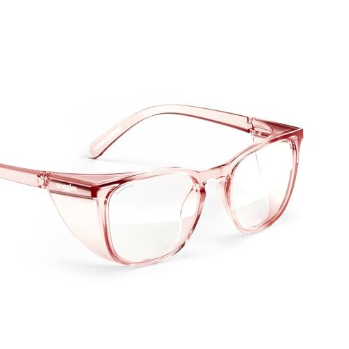 Stoggles Square Z87.1 Certified Polycarbonate Safety Glasses, Anti-Fog | Stylish, Protective, Blue-Light + UV Blocking, Top/Side Shields, Rx Ready, Unisex, Light, Scratch & Impact Resistant - color: Sangria, size: Medium