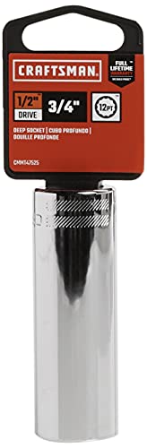 CRAFTSMAN Deep Socket, SAE, 1/2-Inch Drive, 3/4-Inch, 12-Point (CMMT47525) (Pack of 2) - size: 3/4" (Pack of 2)