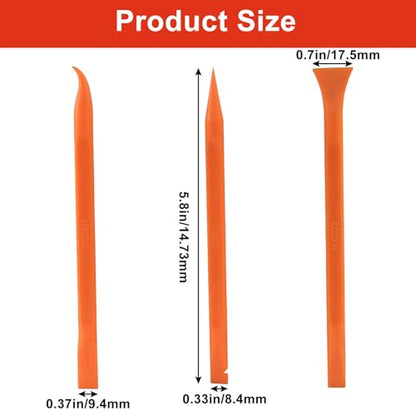 Plastic Scraper Tool 9 Pieces Non-Scratch Cleaning Kit for Tight Spaces, Remove Stickers Labels Oil Stains Food Dirt(Orange) - color: Orange