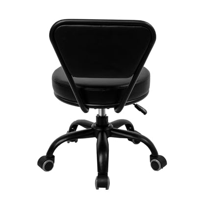 Dayton Garage Rolling Seat (Matt Black) Pneumatic, Short Stool with Adjustable Height 13"-15", Perfect for Home Office, Gardening, Garage Mechanic, School and Lab - color: Matt Black