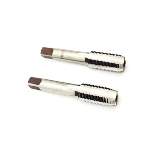 AtticZone M12 x 1.0 Metric Hand Thread Tap, Right Hand, Alloy Tool Steel, 1 Taper Tap, 1 Plug Tap for Metal Working DIY Industrial - size: M12x1.0