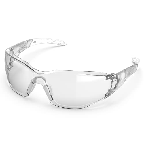 Safety Glasses Anti-Fog Lens,Adjustable Frames Eye Protection Goggles For Men Women - color: White