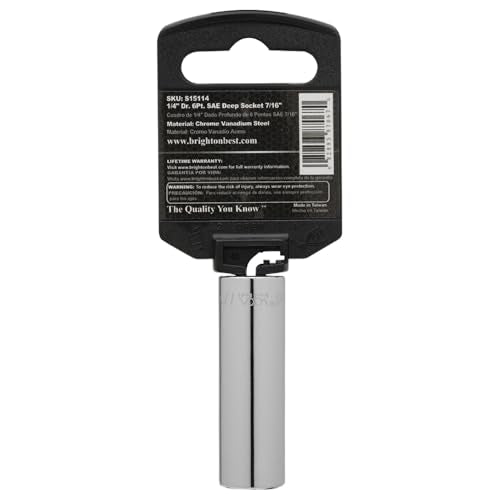 S15114 1/4" Drive SAE Socket, 7/16" Deep 6 Point - size: 7/16 INCH, style: DEEP