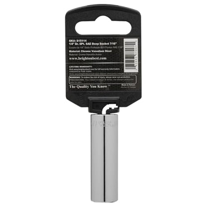 S15114 1/4" Drive SAE Socket, 7/16" Deep 6 Point - size: 7/16 INCH, style: DEEP