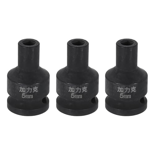HARFINGTON 3pcs 4 Point Square Socket 1/2" Drive 5mm Metric Square Impact Socket CR-V Blackening Standard Wheel Sleeve Pneumatic Sleeve Tool for Auto Repair Mechanical Maintenance Home Use - size: 5mm