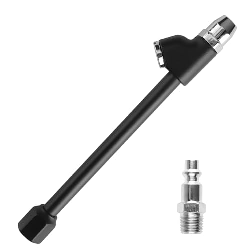 Air Chuck Tire Inflator Tool, 1/4 Inch FNPT Dual Head Tire Air Chuck with Quick Plug, Valve Stem Removal Tool for Tires Plug Kit and Air Compressor, Car Motorcycle Bike Tires Repair