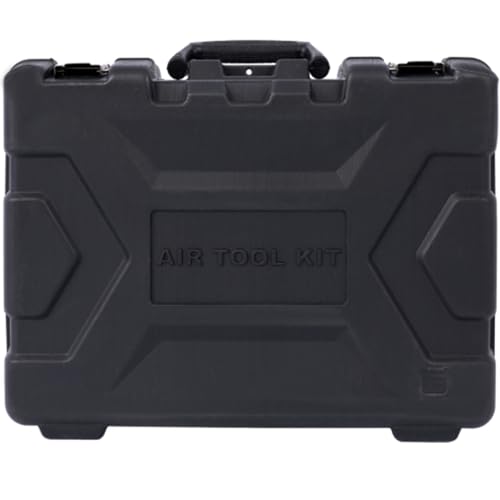 Complete Air Tool & Accessories Kit – Includes Impact Wrench, Air Ratchet, Die Grinder, Air Hammer, Hose Fittings, and Storage Case (44-Piece Black) - color: 44-piece Black