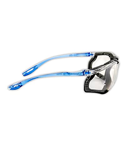 3M 10078371118744 Virtua CSS Protective Eyewear with Foam Gasket, Clear/Blue - color: Lens Color: Mirror