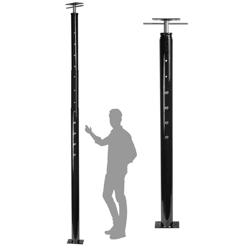 House Floor Jacks Post Pole for Leveling, 54"- 155" Height Range Lifting Shore House Jack Post, Adjustable Support Beam Basement House Jacks for Temporary Support, 18000 lbs Max Load Capacity - color: Obsidian, size: 54-155 Inches(1 Pack)