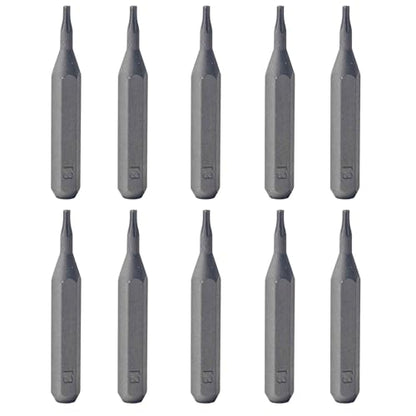 10Pcs Torx Head Screwdriver Bit Set, S2 Steel Magnetic Star Bits, 5/32" Hex Shank, Tamper Resistant, Impact Grade for Drill, Power Driver, Electronics, Home & Automotive Repair(T3) - size: T3