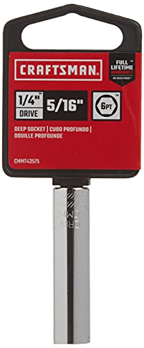 CRAFTSMAN Deep Socket, SAE, 1/4-Inch Drive, 5/16-Inch, 6-Point (CMMT43575) - size: 5/16"