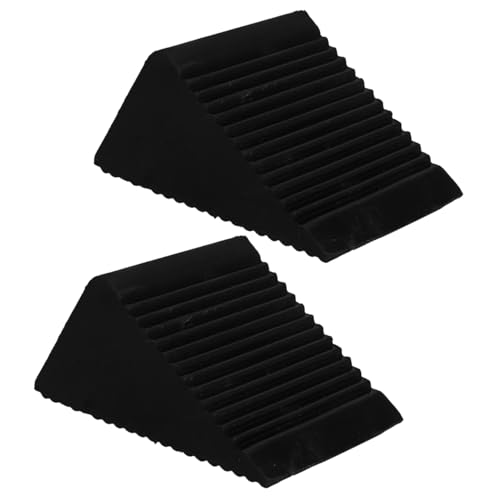 DECHOUS 2Pcs Wheel Chocks for Car Garage Wheel Stopper with Anti-Slip Design Tire Stops for Slope Parking Trailer Travel Use Compact Vehicle Stop Blocks 4.92 X 2.95 X 2.36 in