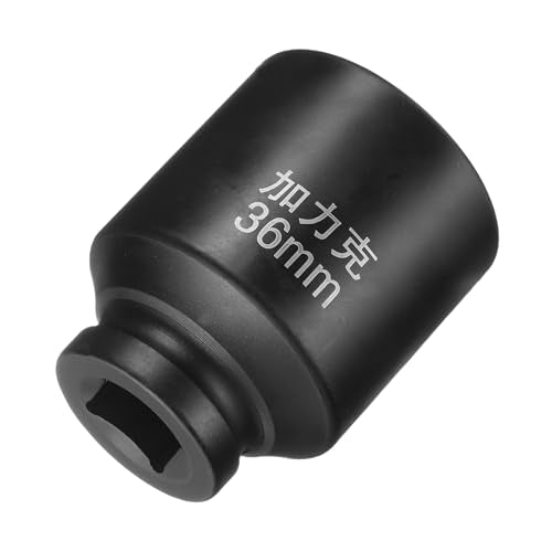 HARFINGTON 4 Point Square Socket 3/4" Drive by 36mm Metric Square Impact Socket 40CR Blackening Standard Wheel Sockets Pneumatic Socket Tool for Auto Repair Mechanical Maintenance Home Use - size: 36mm