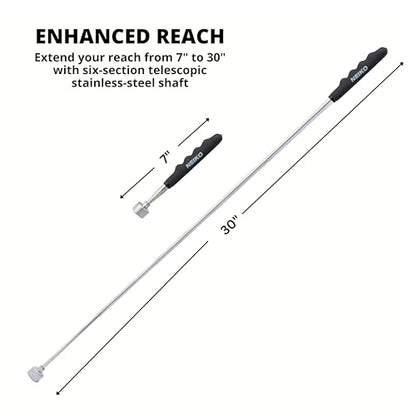 NEIKO 53425A Magnetic Pickup Tool, 25 Lb Telescoping Tool, 30" Long Extendable Magnet Pick Up Tool, Non-Slip Grip Wand, Telescopic, 7" Short Stick, Extra Strong - size: 25 Pound, style: Pick Up Tool