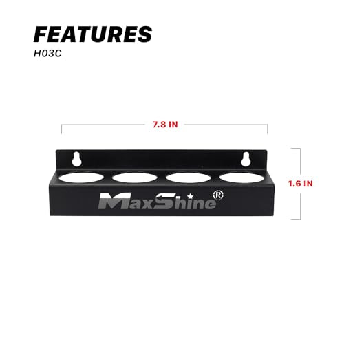 Maxshine Universal Detailing Ceramic Coating Holder – Wall-Mount Organizer Holds 4 Bottles (50–100ml) – Sturdy Lightweight Rack for Garage Storage & Mobile Use – Premium Auto Detailing Accessory