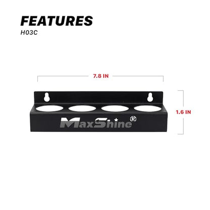 Maxshine Universal Detailing Ceramic Coating Holder – Wall-Mount Organizer Holds 4 Bottles (50–100ml) – Sturdy Lightweight Rack for Garage Storage & Mobile Use – Premium Auto Detailing Accessory