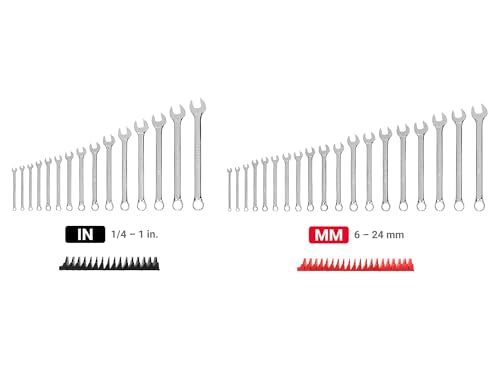 TEKTON Combination Wrench Set, 34-Piece | WCB95302 - size: 34-Piece (1/4-1 in., 6-24 mm), style: Modular Wrench Organizer
