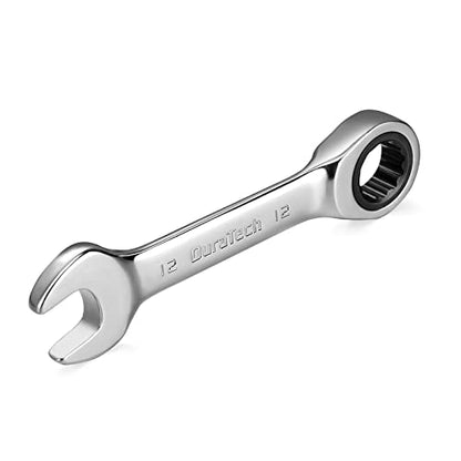 DURATECH 12mm Stubby Ratcheting Combination Wrench, Metric, CRV - size: 12 MM