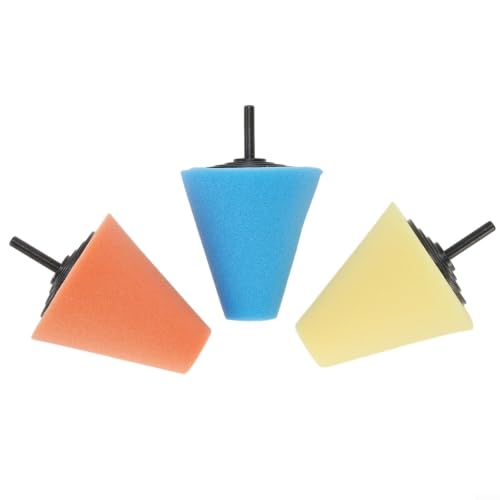 3Pcs Polishing Cone Wheel Polishing Pads Buffing Foam Pad Sponge | Drill Attachment Polishing Sponge Cone Set, Buffing Pads Kit for Wheel Hubs, Bumpers, Door Handles, Aluminum, Stainless Steel