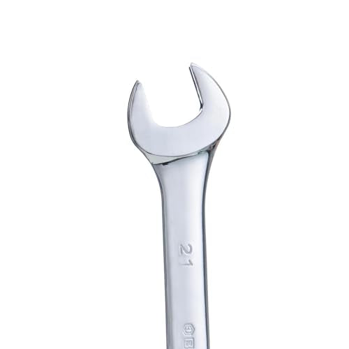 BLACK CANYON Metric 21mm Combination Wrench, 12-Point Box End & Hex Opening Design, Polished Steel - size: 21 mm