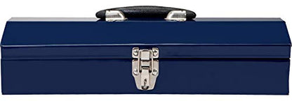 TCE ATB102U Torin 16" Hip Roof Style Portable Steel Tool Box with Metal Latch Closure, Blue - size: 16 inch