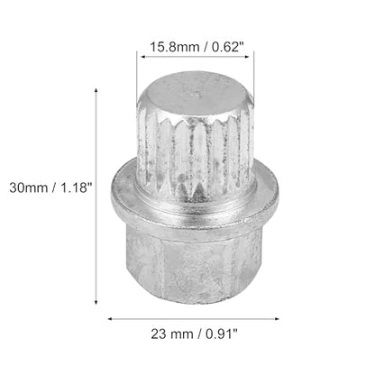 X AUTOHAUX ABC9/21PT Wheel Lock Lug Nut 15.8mm/0.62Inch Anti Theft Wheel Lock Nut Screw Removal Key for VW for Audi - size: 9/21PT