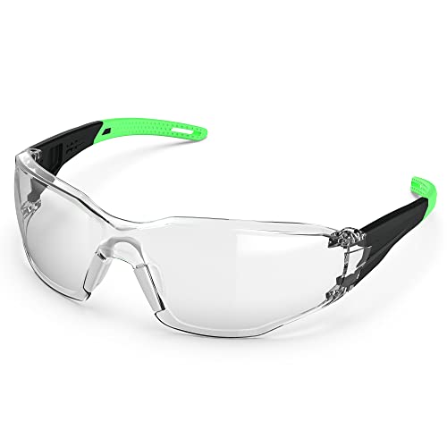 Safety Glasses Anti-Fog Lens,Adjustable Frames Eye Protection Goggles For Men Women - color: Black&green