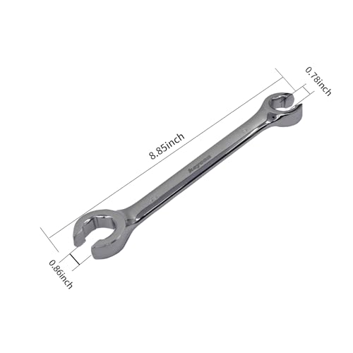 Flare Nut Wrench 19mm x 22mm Metric Double Open End for Removing Replacing Nuts, 1 Piece - size: 19mm x 22mm