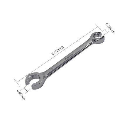 Flare Nut Wrench 19mm x 22mm Metric Double Open End for Removing Replacing Nuts, 1 Piece - size: 19mm x 22mm