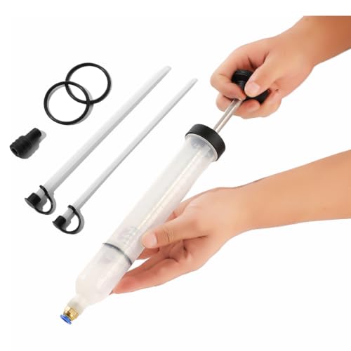 Fluid Extractor & Manual Automotive Fluid Extractor Pump Oil Syringe | with Suction Hose and Extension Tubes for Efficient Oil Change, Fuel Transfer Fluid Syringe (200ml) - size: 200ml