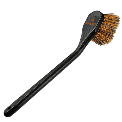 Suds Lab FW Fender Well Brush, Car Wash Brush, Long Handle Tire Cleaner for Car Detailing, 18 Inch, Soft Bristles, Non-Slip Grip, Black