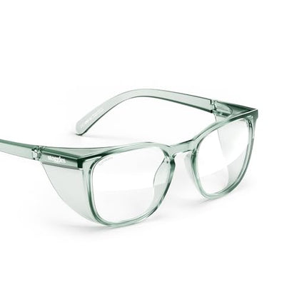Stoggles Square Z87.1 Certified Polycarbonate Safety Glasses, Anti-Fog | Stylish, Protective, Blue-Light + UV Blocking, Top/Side Shields, Rx Ready, Unisex, Light, Scratch & Impact Resistant - color: Moss, size: Medium