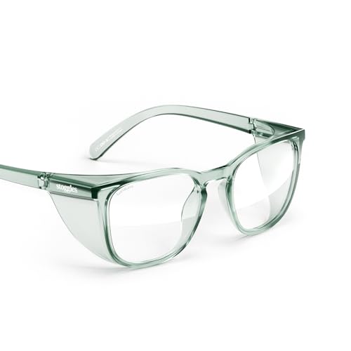 Stoggles Square Z87.1 Certified Polycarbonate Safety Glasses, Anti-Fog | Stylish, Protective, Blue-Light + UV Blocking, Top/Side Shields, Rx Ready, Unisex, Light, Scratch & Impact Resistant - color: Moss, size: Medium