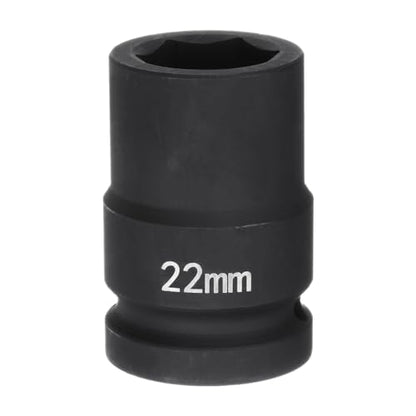 HARFINGTON 6-Point Impact Socket 3/4" Drive 22mm Metric 40Cr Alloy Steel Spindle Axle Nut Impact Socket - size: 22mm
