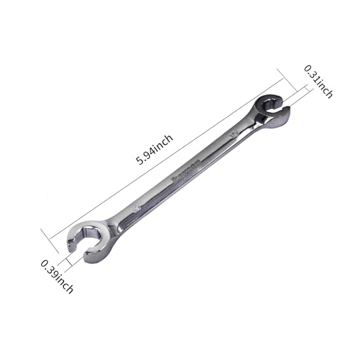 Flare Nut Wrench 10mm x 12mm Metric Double Open End for Removing Replacing Nuts, 1 Piece - size: 10mm x 12mm