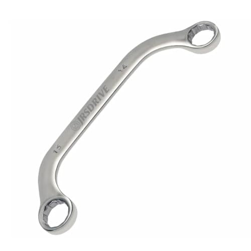 Half Moon Box Wrench Set Metric, 8-22mm, 5-Piece C-Style Combination wrenches, 12 Point, CR-V Steel, Organized in Rolling Pouch, Mirror Finish Elliptical Panel