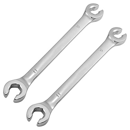 Utoolmart Flare Nut Wrench, 9mm x 11mm Metric Double Open End, 2Pcs - color: 2pcs, size: 9x11mm